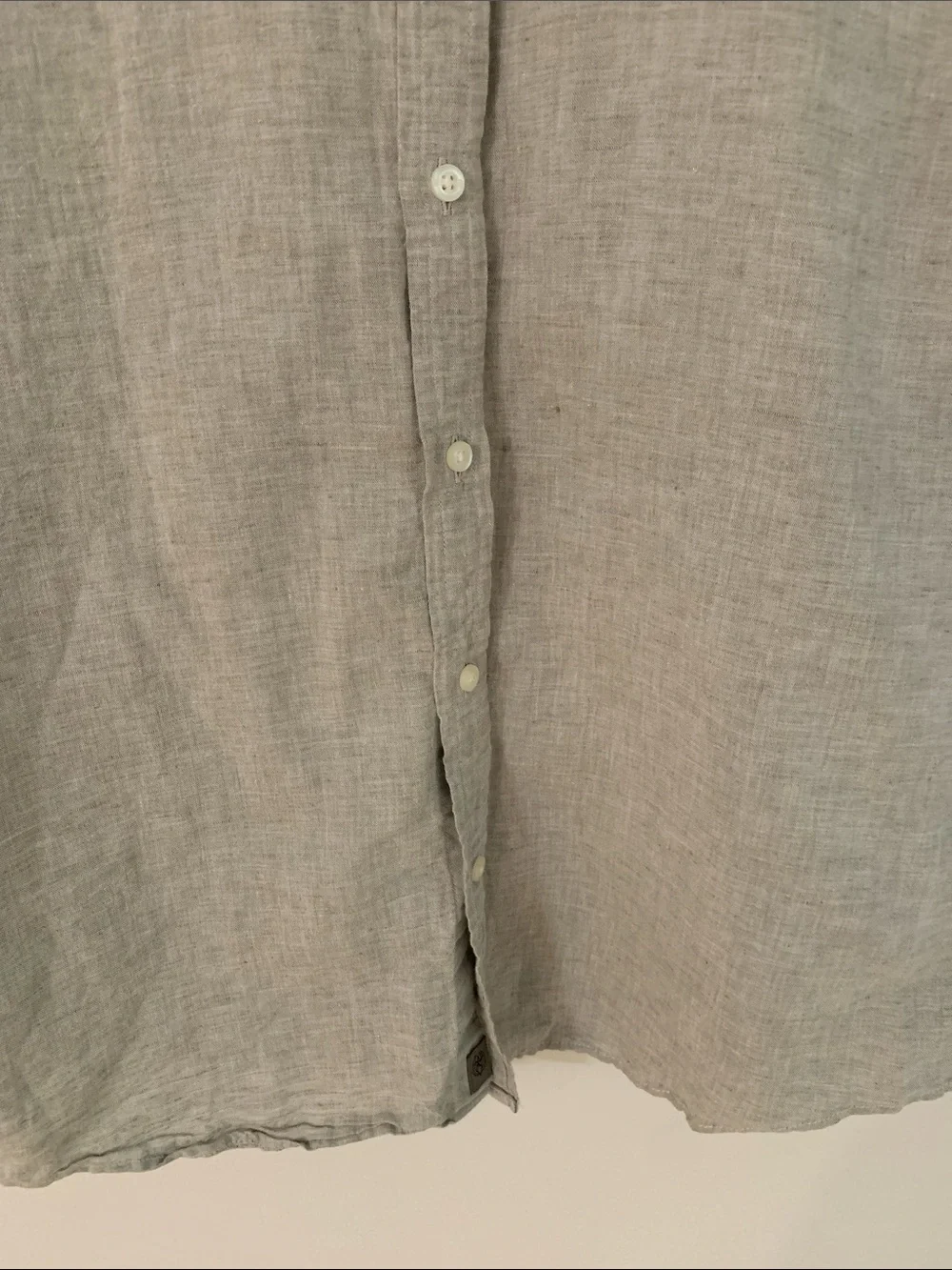 Banana Republic Men’s Linen Cotton Untucked Slim Fit Button Up Shirt Tan Large